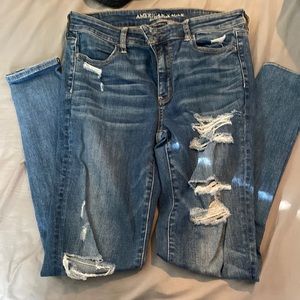American Eagle Destroyed Hi-Rise Jeggings